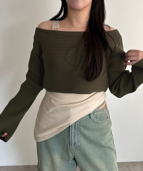 apres jour mignon(アプレジュールミニョン)の「アシメタンク×リブニットセット【ZOZOTOWN限定アイテム】(ニット/セーター・レディース・ブラウン系その他/ブラック/ネイビー・フリー/X-LARGE)」の16枚目の写真