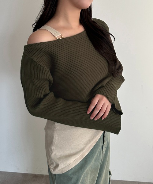 apres jour mignon(アプレジュールミニョン)の「アシメタンク×リブニットセット【ZOZOTOWN限定アイテム】(ニット/セーター・レディース・ブラウン系その他/ブラック/ネイビー・フリー/X-LARGE)」の17枚目の写真