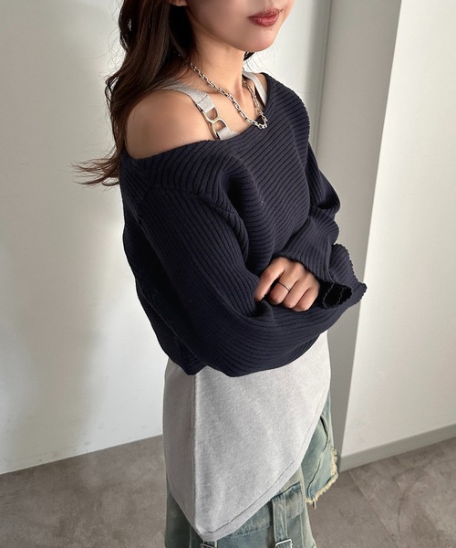apres jour mignon(アプレジュールミニョン)の「アシメタンク×リブニットセット【ZOZOTOWN限定アイテム】(ニット/セーター・レディース・ブラウン系その他/ブラック/ネイビー・フリー/X-LARGE)」の20枚目の写真