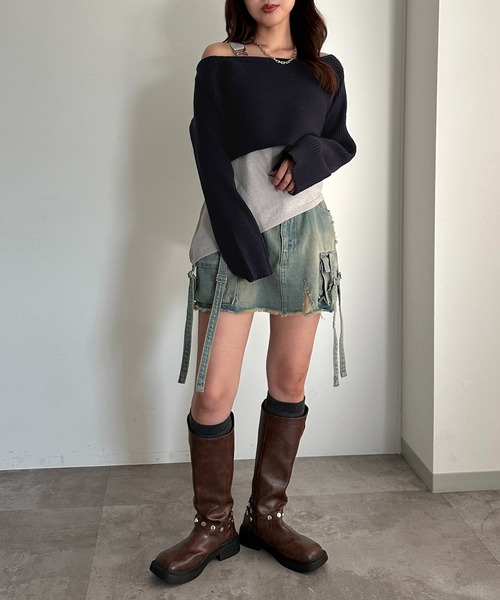 apres jour mignon(アプレジュールミニョン)の「アシメタンク×リブニットセット【ZOZOTOWN限定アイテム】(ニット/セーター・レディース・ブラウン系その他/ブラック/ネイビー・フリー/X-LARGE)」の22枚目の写真