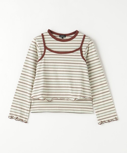 green label relaxing（グリーンレーベルリラクシング）の「マルチボーダー キャミ+プルオーバー セット / キッズ  140cm-160cm（Tシャツ/カットソー・キッズ・ライトブルー/ライラック/オフホワイト・150cm/160cm/140cm）」の2枚目の写真