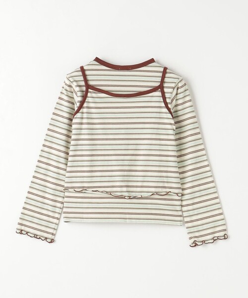 green label relaxing（グリーンレーベルリラクシング）の「マルチボーダー キャミ+プルオーバー セット / キッズ  140cm-160cm（Tシャツ/カットソー・キッズ・ライトブルー/ライラック/オフホワイト・150cm/160cm/140cm）」の4枚目の写真