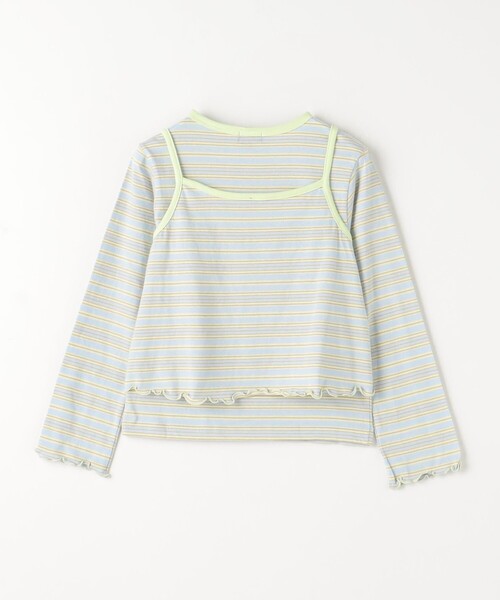green label relaxing（グリーンレーベルリラクシング）の「マルチボーダー キャミ+プルオーバー セット / キッズ  140cm-160cm（Tシャツ/カットソー・キッズ・ライトブルー/ライラック/オフホワイト・150cm/160cm/140cm）」の12枚目の写真