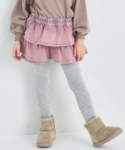 pairmanon（ペアマノン）の「ガールズ ティアード デニムスカッツ（デニムパンツ・キッズ・ブラック/インディゴブルー/ライトブルー/ピンク/ブルー/ブルー系その他/ライトピンク・150/140/120/110/100/90/130）」の6枚目の写真