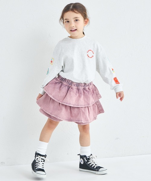 pairmanon（ペアマノン）の「ガールズ ティアード デニムスカッツ（デニムパンツ・キッズ・ブラック/インディゴブルー/ライトブルー/ピンク/ブルー/ブルー系その他/ライトピンク・150/140/120/110/100/90/130）」の18枚目の写真