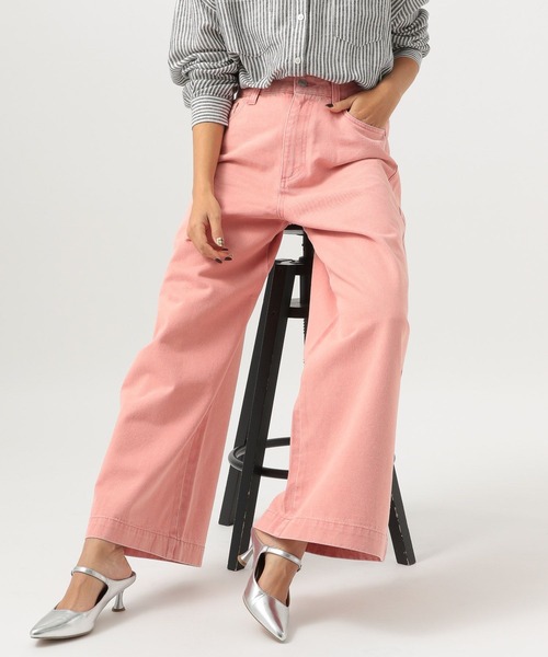 BAYFLOW（ベイフロー）の「[ストレッチ入り]カラーバギーデニム（デニムパンツ・レディース・オレンジ/グリーン/ピンク・SMALL/MEDIUM）」の3枚目の写真