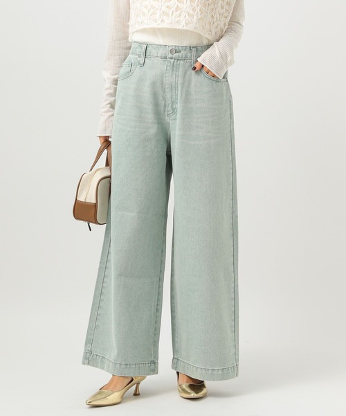 BAYFLOW（ベイフロー）の「[ストレッチ入り]カラーバギーデニム（デニムパンツ・レディース・オレンジ/グリーン/ピンク・SMALL/MEDIUM）」の2枚目の写真