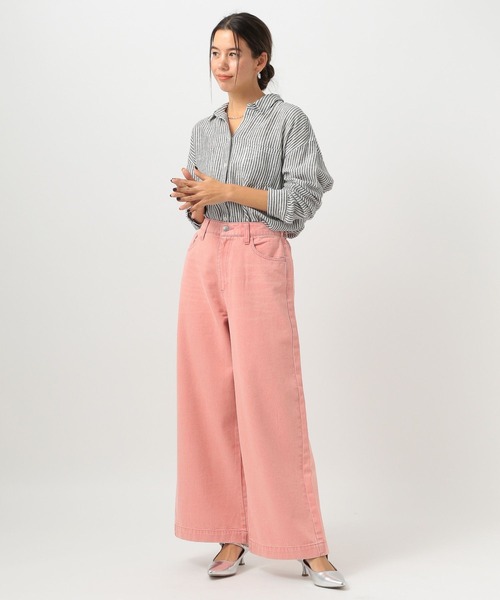 BAYFLOW（ベイフロー）の「[ストレッチ入り]カラーバギーデニム（デニムパンツ・レディース・オレンジ/グリーン/ピンク・SMALL/MEDIUM）」の5枚目の写真