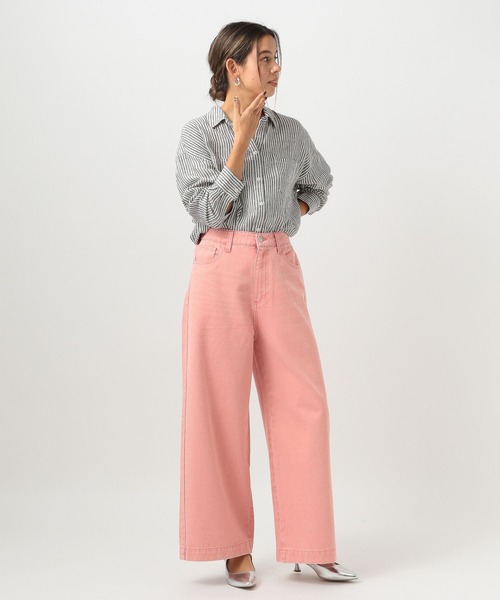 BAYFLOW（ベイフロー）の「[ストレッチ入り]カラーバギーデニム（デニムパンツ・レディース・オレンジ/グリーン/ピンク・SMALL/MEDIUM）」の6枚目の写真