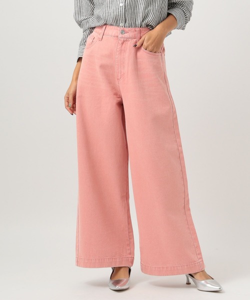 BAYFLOW（ベイフロー）の「[ストレッチ入り]カラーバギーデニム（デニムパンツ・レディース・オレンジ/グリーン/ピンク・SMALL/MEDIUM）」の9枚目の写真