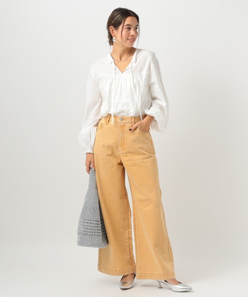 BAYFLOW（ベイフロー）の「[ストレッチ入り]カラーバギーデニム（デニムパンツ・レディース・オレンジ/グリーン/ピンク・SMALL/MEDIUM）」の12枚目の写真