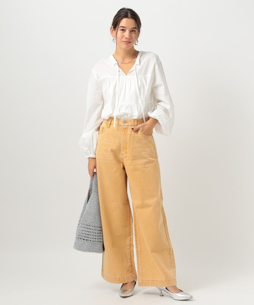 BAYFLOW（ベイフロー）の「[ストレッチ入り]カラーバギーデニム（デニムパンツ・レディース・オレンジ/グリーン/ピンク・SMALL/MEDIUM）」の13枚目の写真