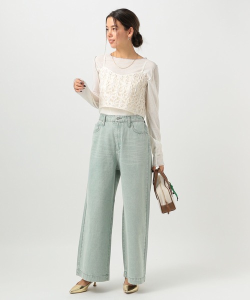 BAYFLOW（ベイフロー）の「[ストレッチ入り]カラーバギーデニム（デニムパンツ・レディース・オレンジ/グリーン/ピンク・SMALL/MEDIUM）」の17枚目の写真