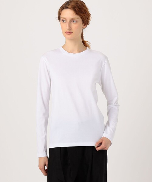 EDITION（エディション）の「ピマコットン ロングスリーブトップス（Tシャツ/カットソー・レディース・ブラック/ホワイト・FREE）」の11枚目の写真