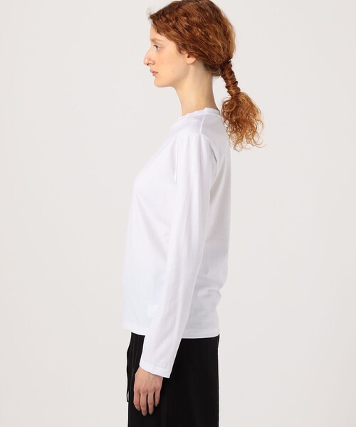 EDITION（エディション）の「ピマコットン ロングスリーブトップス（Tシャツ/カットソー・レディース・ブラック/ホワイト・FREE）」の10枚目の写真