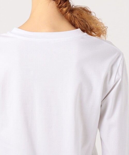 EDITION（エディション）の「ピマコットン ロングスリーブトップス（Tシャツ/カットソー・レディース・ブラック/ホワイト・FREE）」の7枚目の写真