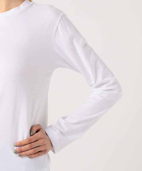 EDITION（エディション）の「ピマコットン ロングスリーブトップス（Tシャツ/カットソー・レディース・ブラック/ホワイト・FREE）」の6枚目の写真