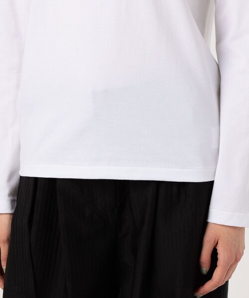 EDITION（エディション）の「ピマコットン ロングスリーブトップス（Tシャツ/カットソー・レディース・ブラック/ホワイト・FREE）」の5枚目の写真