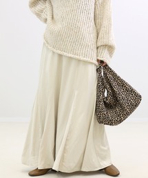 ビンテージサテン裾切替フレアスカート