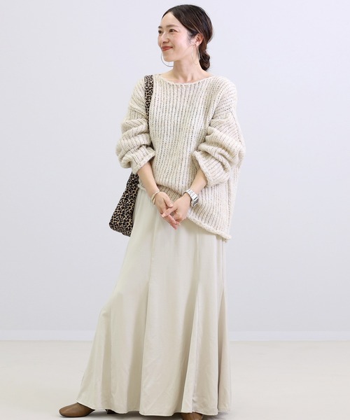 Aletta vita（アレッタビータ）の「ビンテージサテン裾切替フレアスカート（スカート・レディース・ブラック/ベージュ・MEDIUM/LONG）」の10枚目の写真