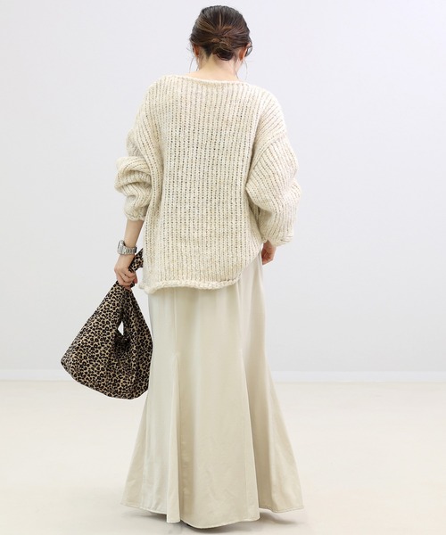 Aletta vita（アレッタビータ）の「ビンテージサテン裾切替フレアスカート（スカート・レディース・ブラック/ベージュ・MEDIUM/LONG）」の13枚目の写真