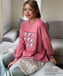 Golden  25SS スウェット・トレーナー ピンク系 楽天市場】スウェット レディース 春秋冬 長袖 ロング丈 首元