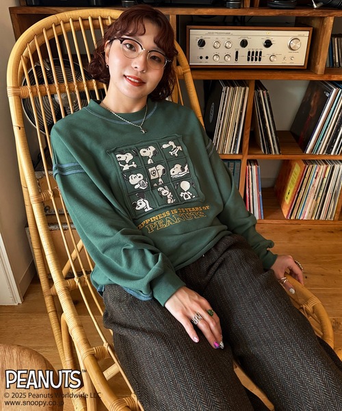 DOUBLE NAME（ダブルネーム）の「【PEANUTS 75th】ショート丈プルオーバー（スウェット・レディース・スミクロ/ブルー/ピンク/オフホワイト/グリーン/ピンク系その他・FREE）」の22枚目の写真