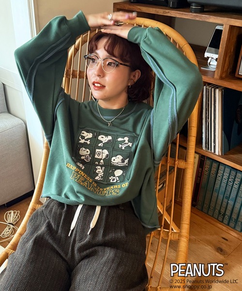 PEANUTS 75th】ショート丈プルオーバー（スウェット）｜DOUBLE NAME