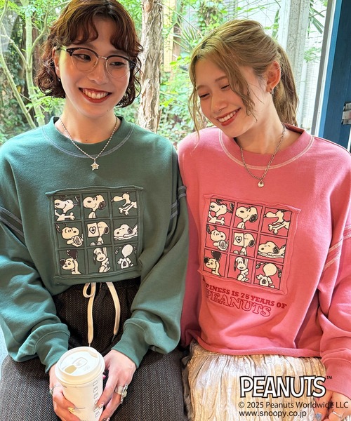PEANUTS 75th】ショート丈プルオーバー（スウェット）｜DOUBLE NAME
