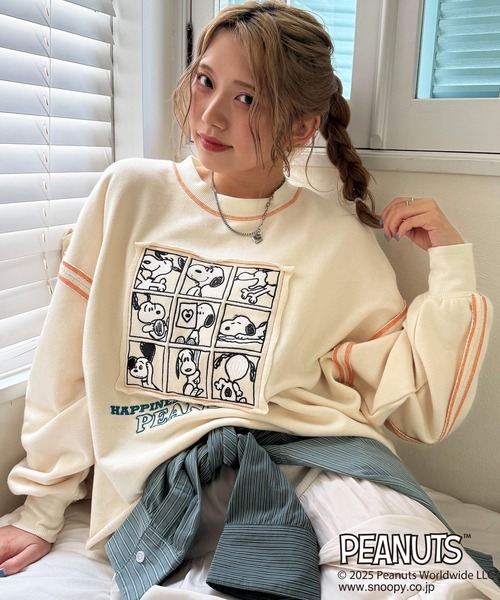 PEANUTS 75th】ショート丈プルオーバー（スウェット）｜DOUBLE NAME