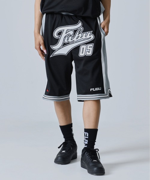 FUBU( フブ)の「FUBU フブ ブランド ロゴ ワッペン 刺繍 アメカジ 軽量 メッシュ バスケット ショートパンツ ハーフパンツ(その他パンツ・メンズ・ブラック/ネイビー/サックスブルー/ホワイト・M/L/XL/XXL)」の9枚目の写真