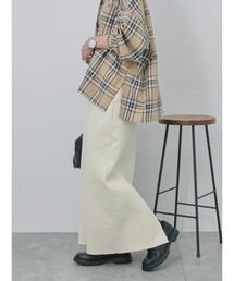 Samansa Mos2 blue | ◎ニットタイトスカート(スカート)