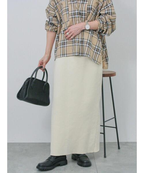 Samansa Mos2 blue（サマンサモスモスブルー）の「◎ニットタイトスカート（スカート・レディース・チャコールグレー/ブラック/オフホワイト・F）」の4枚目の写真