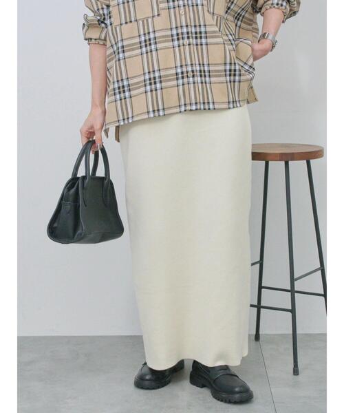 Samansa Mos2 blue（サマンサモスモスブルー）の「◎ニットタイトスカート（スカート・レディース・チャコールグレー/ブラック/オフホワイト・F）」の7枚目の写真