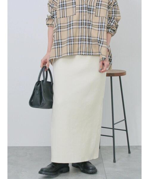 Samansa Mos2 blue（サマンサモスモスブルー）の「◎ニットタイトスカート（スカート・レディース・チャコールグレー/ブラック/オフホワイト・F）」の8枚目の写真