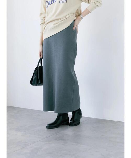 Samansa Mos2 blue（サマンサモスモスブルー）の「◎ニットタイトスカート（スカート・レディース・チャコールグレー/ブラック/オフホワイト・F）」の12枚目の写真