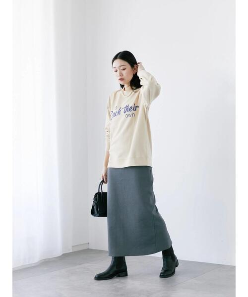 Samansa Mos2 blue（サマンサモスモスブルー）の「◎ニットタイトスカート（スカート・レディース・チャコールグレー/ブラック/オフホワイト・F）」の15枚目の写真