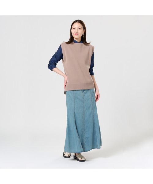 TOKYO SHIRTS（トウキョウシャツ）の「ミラノサイドボタン レディースニットベスト（ベスト・レディース・ブラック/ブラウン・M/L）」の12枚目の写真