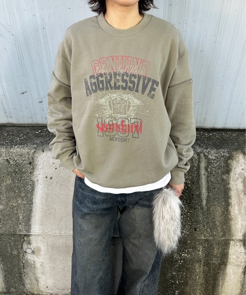 sedacle(セダクル)の「ステッチヴィンテージプリントスウェット(Tシャツ/カットソー・メンズ・ネイビー/ベージュ/アイボリー・SMALL/MEDIUM/LARGE)」の3枚目の写真