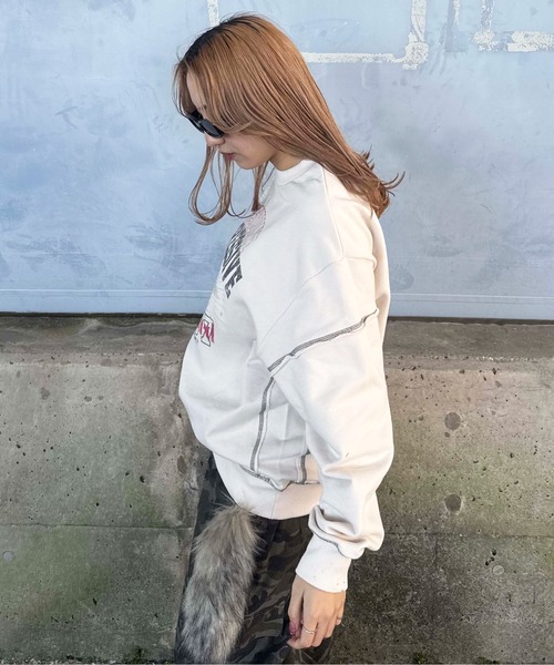 sedacle(セダクル)の「ステッチヴィンテージプリントスウェット(Tシャツ/カットソー・メンズ・ネイビー/ベージュ/アイボリー・SMALL/MEDIUM/LARGE)」の7枚目の写真