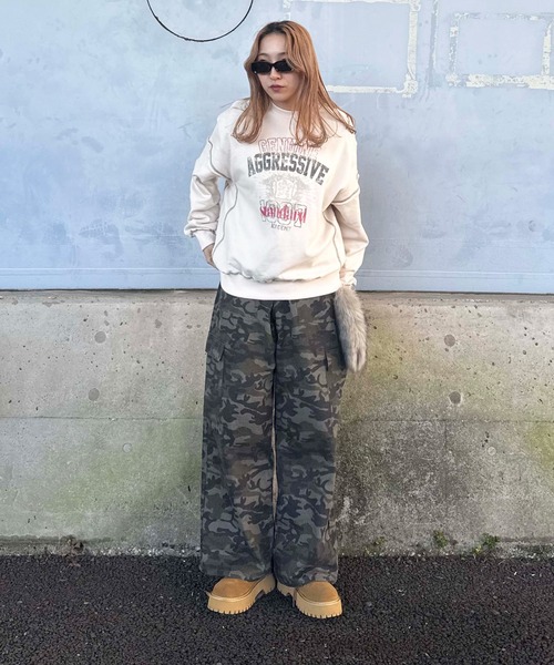 sedacle(セダクル)の「ステッチヴィンテージプリントスウェット(Tシャツ/カットソー・メンズ・ネイビー/ベージュ/アイボリー・SMALL/MEDIUM/LARGE)」の9枚目の写真
