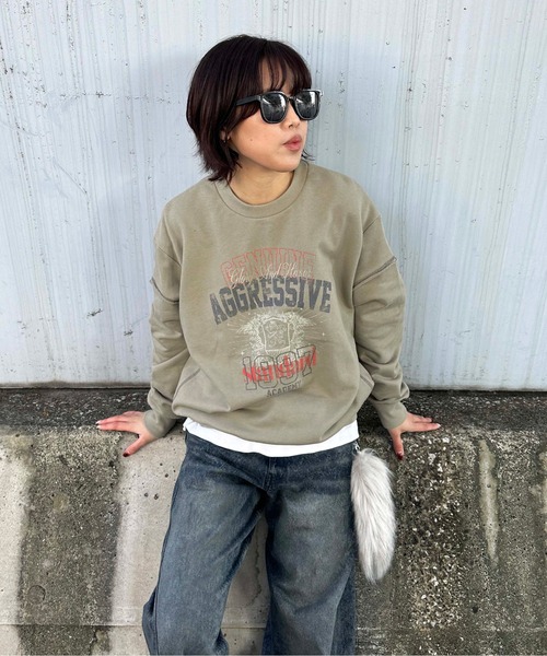sedacle(セダクル)の「ステッチヴィンテージプリントスウェット(Tシャツ/カットソー・メンズ・ネイビー/ベージュ/アイボリー・SMALL/MEDIUM/LARGE)」の14枚目の写真