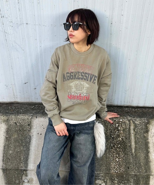 sedacle(セダクル)の「ステッチヴィンテージプリントスウェット(Tシャツ/カットソー・メンズ・ネイビー/ベージュ/アイボリー・SMALL/MEDIUM/LARGE)」の15枚目の写真