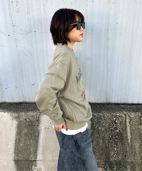 sedacle(セダクル)の「ステッチヴィンテージプリントスウェット(Tシャツ/カットソー・メンズ・ネイビー/ベージュ/アイボリー・SMALL/MEDIUM/LARGE)」の16枚目の写真