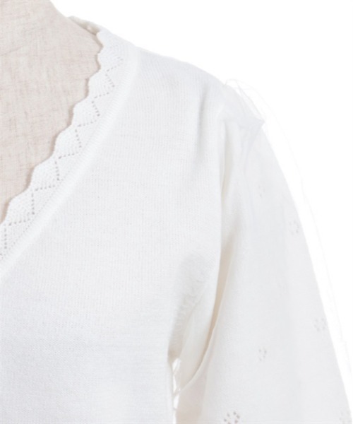 axes femme(アクシーズファム)の「サクラ刺繍チュール袖カーディガン(カーディガン/ボレロ・レディース・ピンク/ラベンダー/キナリ・FREE)」の11枚目の写真