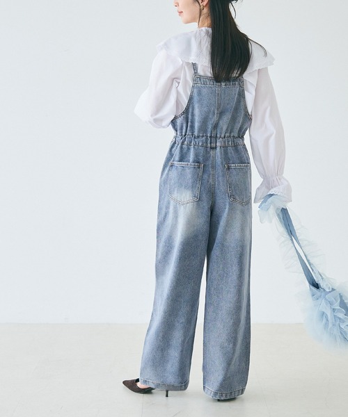 coca（coca）（コカ）の「【WEB限定セール】デニムサロペット（サロペット/オーバーオール・レディース・ライトブルー/ブルー・M/L）」の3枚目の写真
