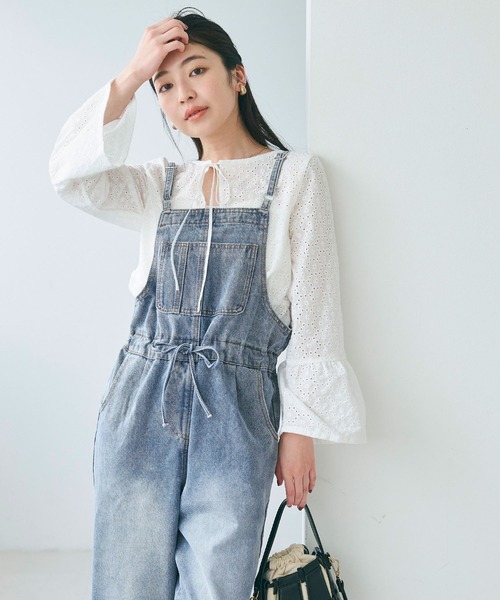 coca（coca）（コカ）の「【WEB限定セール】デニムサロペット（サロペット/オーバーオール・レディース・ライトブルー/ブルー・M/L）」の5枚目の写真