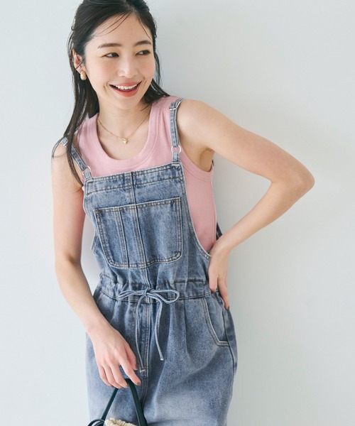 coca（coca）（コカ）の「【WEB限定セール】デニムサロペット（サロペット/オーバーオール・レディース・ライトブルー/ブルー・M/L）」の8枚目の写真