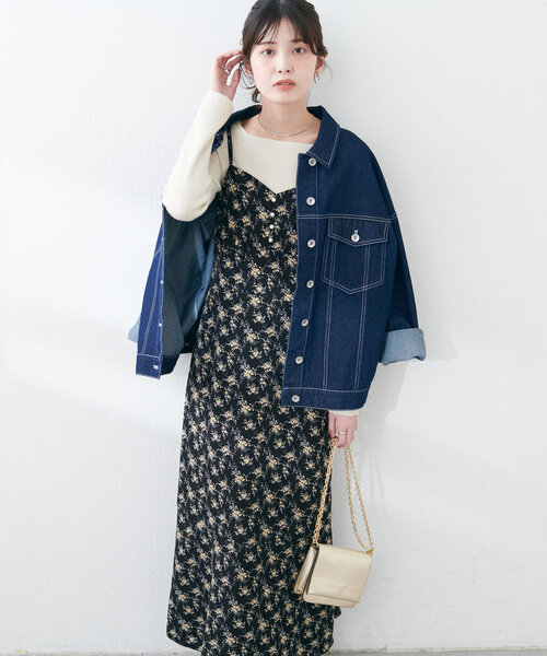 natural couture(ナチュラルクチュール)の「【WEB限定】フロント釦切替キャミワンピース(ワンピース・レディース・サックスブルー/アイボリー/ブラック/ブラウン・FREE)」の11枚目の写真