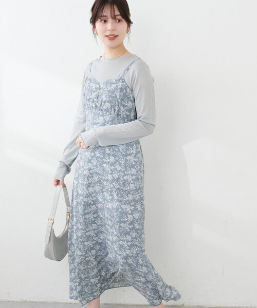 natural couture(ナチュラルクチュール)の「【WEB限定】フロント釦切替キャミワンピース(ワンピース・レディース・サックスブルー/アイボリー/ブラック/ブラウン・FREE)」の20枚目の写真